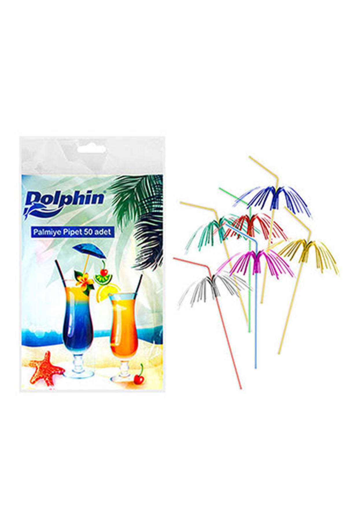 Dolphin Palmiye Dekoratif Pipet 50 Adet - 100 Paket