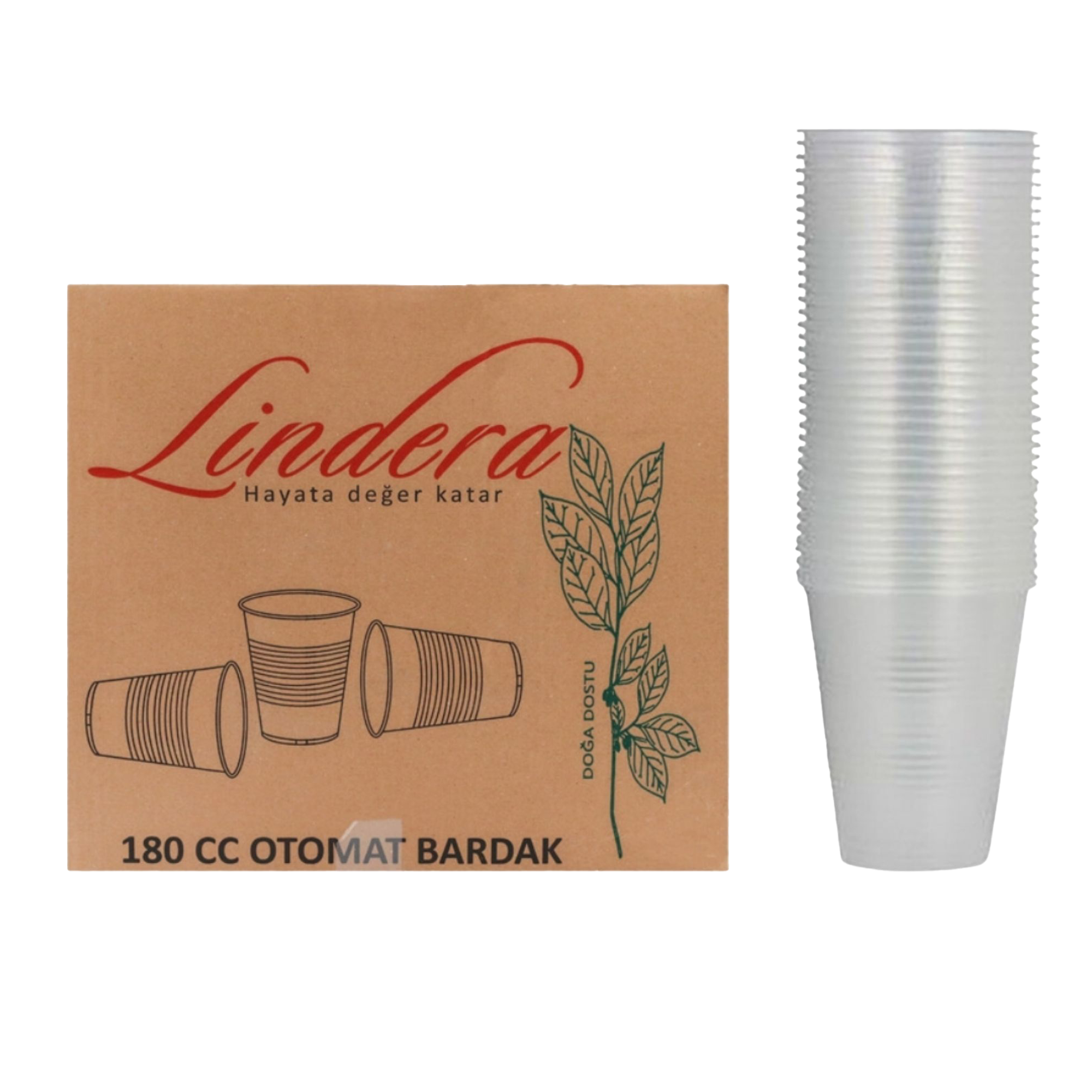 Lindera 180 cc Pet Otomat Bardak - 100 Adet - (1 Paket)