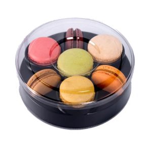 7 Bölmeli Yuvarlak Makaron Kabı - Siyah - 84 Adet