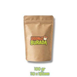 Kraft Alüminyum Doypack 110x185 mm - 100gr Penceresiz Kilitli Zipli Ambalaj